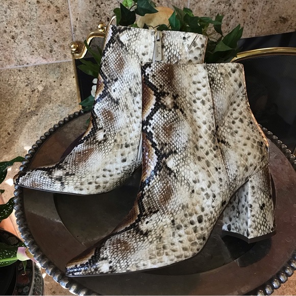 New Charles David Virgil Python Booties 11 - Picture 2 of 6
